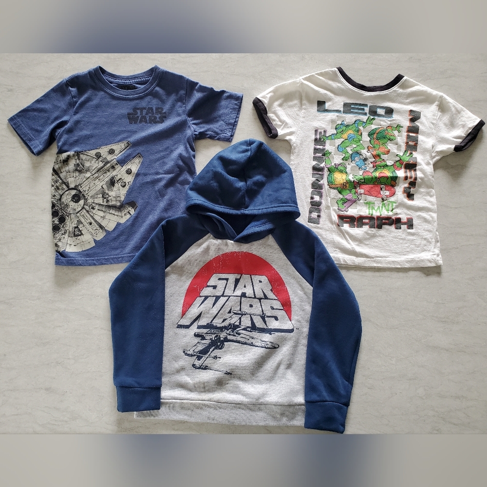 Boys Tshirt Bundle TMNT & Star Wars 5/6 Bundle